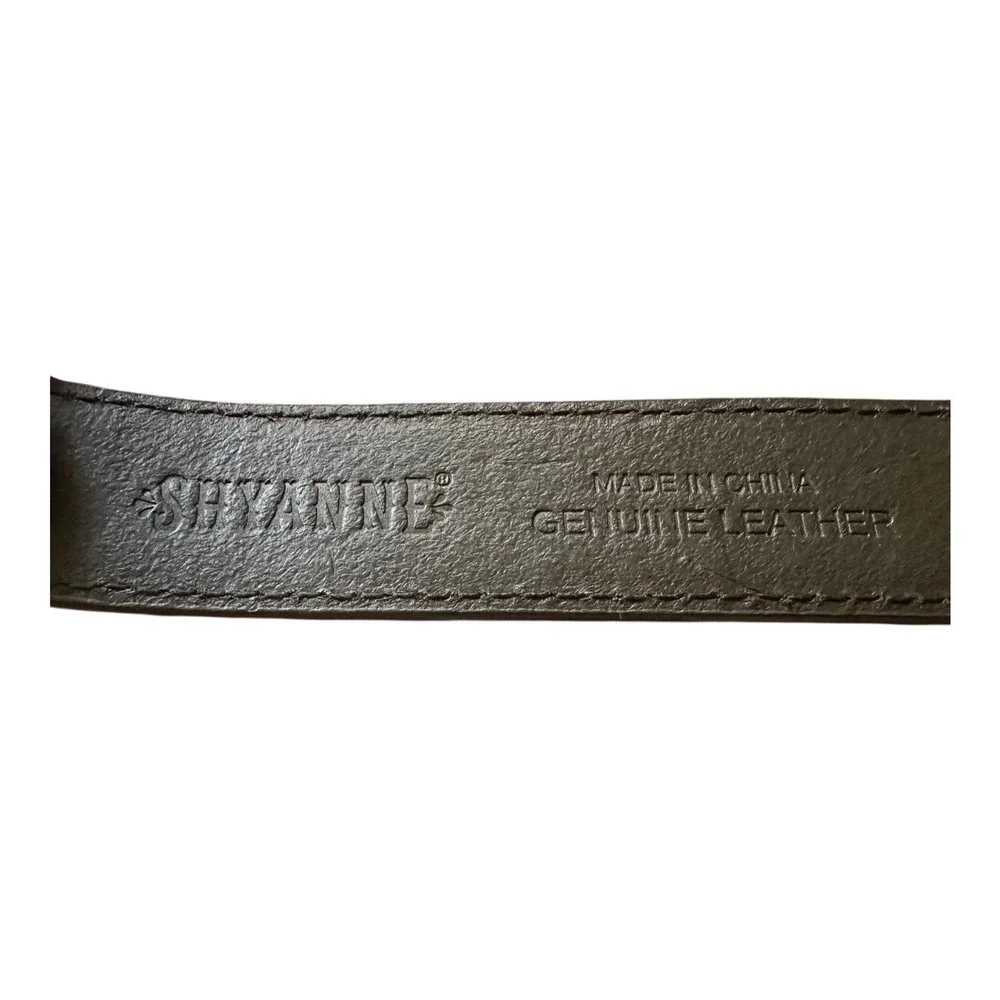 SHYANNE Western GENUINE LEATHER Girl 18 Embossed Floral Belt Boot Silver Buckle